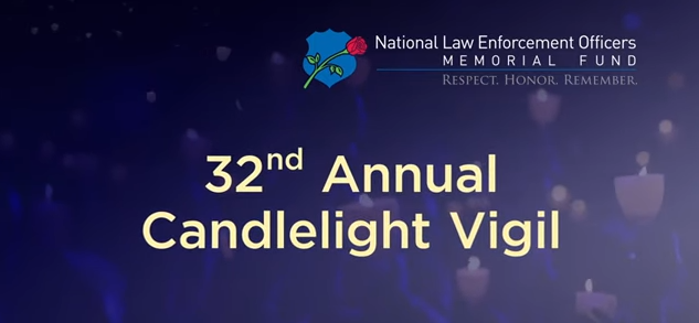 Screen shot of video feature for the 32nd annual candlelight vigil, national police week 2020