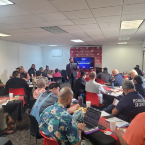 AATTAP Project Coordinator Derek VanLuchene speaks to a group of child protection professionals in American Samoa