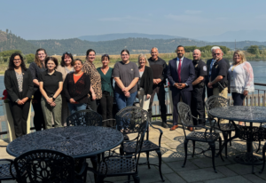 Group of AATTAP leaders with law enforcement professionals involved in the Northern Border Initiative, in Bonners Ferry, Idaho