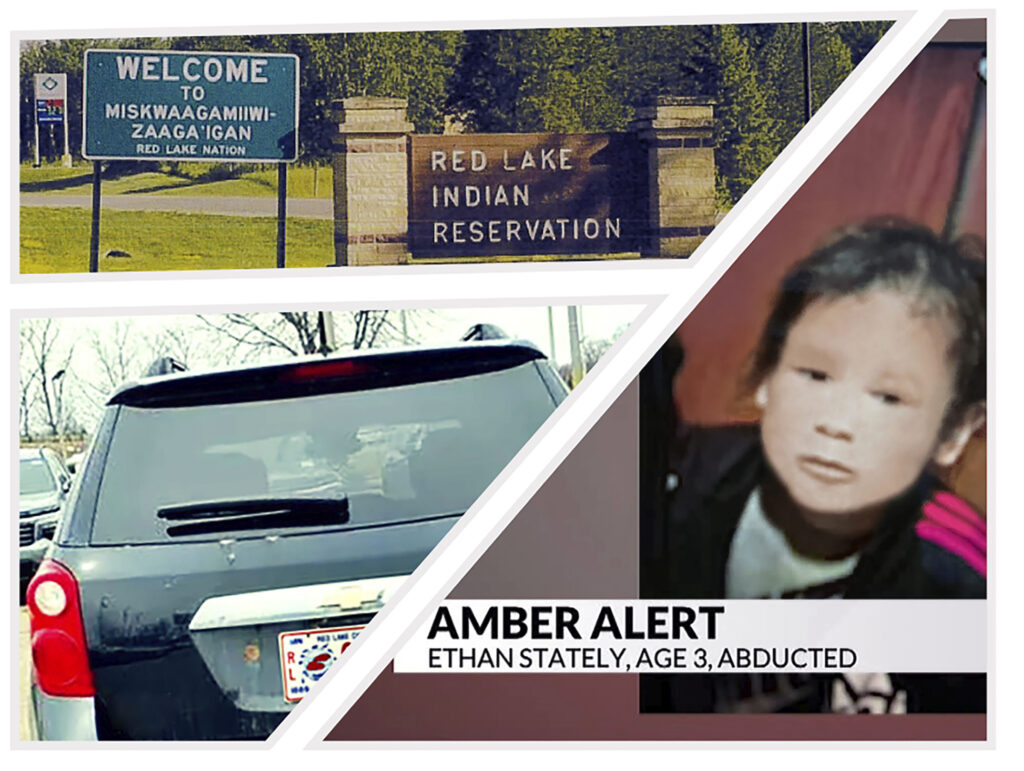 Photo illustration showing Ethan Stately, Red Lake Nation, and type of vehicle he was found in