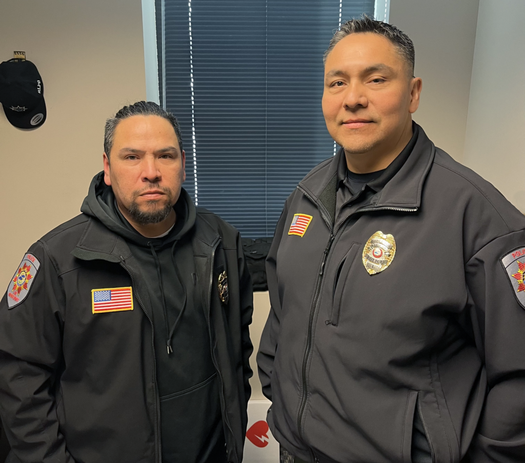 Red Lake Nation Public Safety Director Kendall Kingbird Sr. and Lieutenant Geoff Pierre.