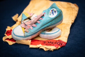 Sayeh Rivazfar's Punky Brewster tennis shoes on evidence bag
