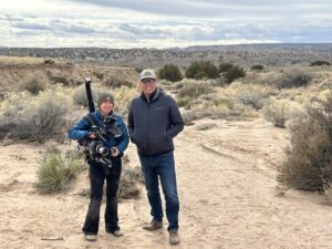 Film crew in the desert