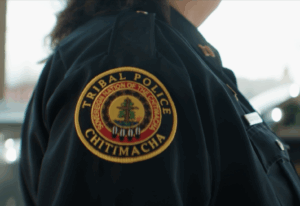 Detail of Chitimacha Tribal Police patch on uniform
