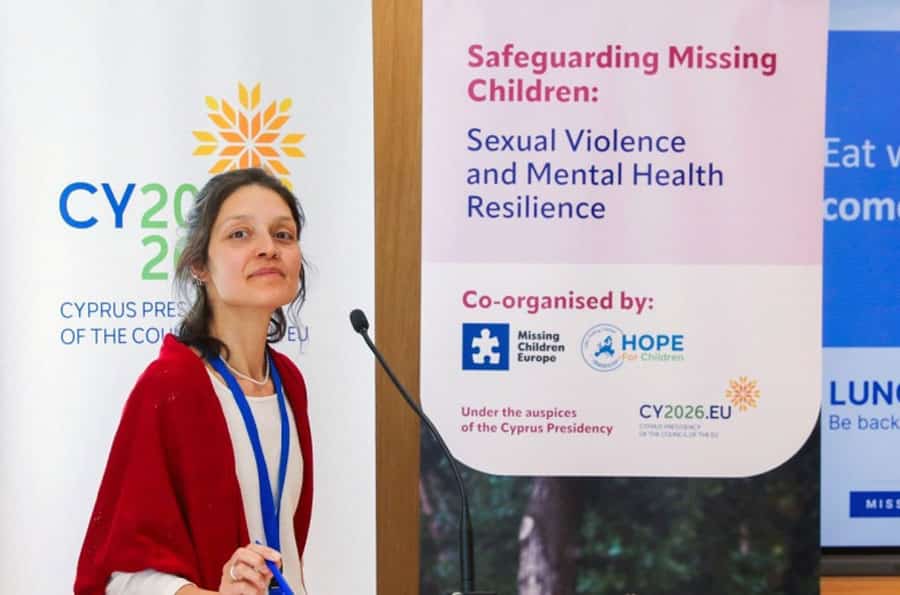 Woman speaking at Safeguarding Missing Children Conference
