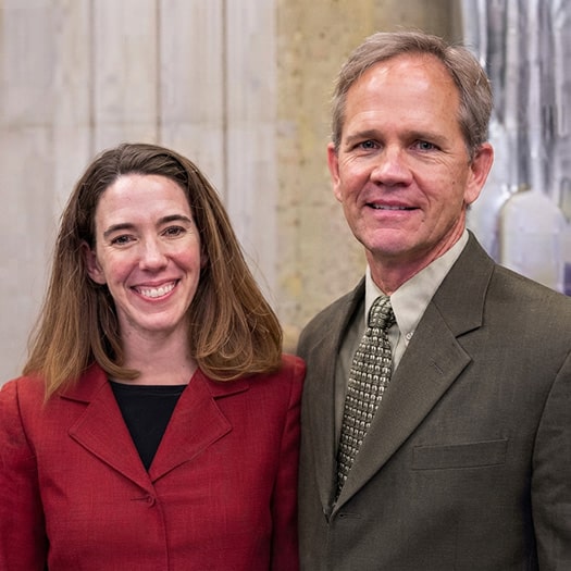 Erin Runnion with Ed Smart at 2009 Missing Children's Day ceremony