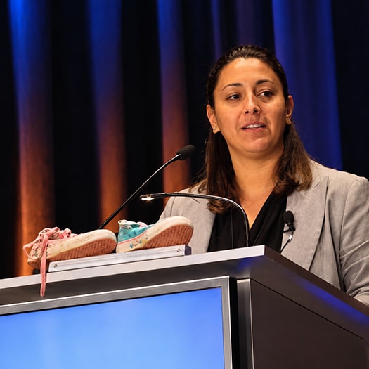Sayeh Rivazfar speaking at the 2009 AMBER Alert Symposium