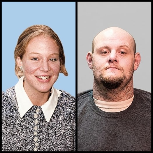 Victim Kaelin Glazier, left, and suspect William Frank Simmons, right