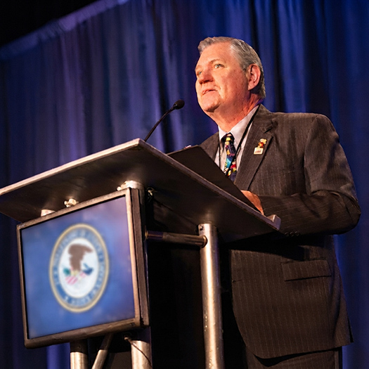 Ron Laney at a podium